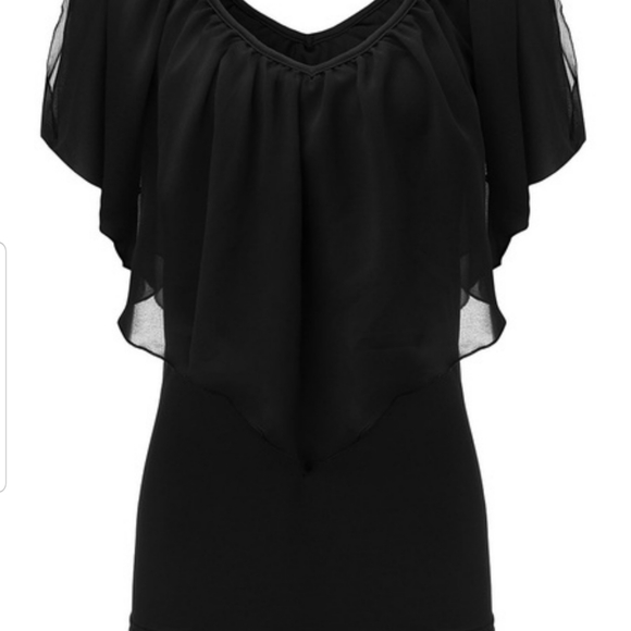 Zanzea Collections Tops - BEAUTIFUL black sheer flowy blouse.